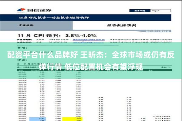 配资平台什么品牌好 王昕杰：全球市场或仍有反弹行情 低位配置机会有望浮现