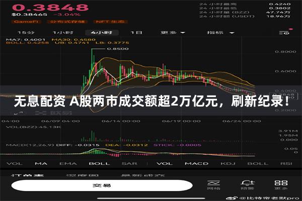 无息配资 A股两市成交额超2万亿元，刷新纪录！